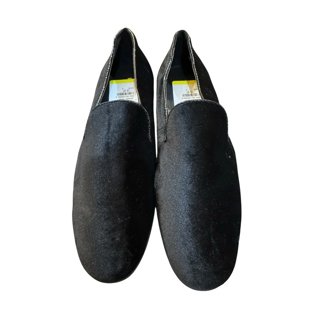 mens dress shoes black velvet victorio russo style vr161287L size 8 Loafer